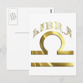 Gold Libra Symbol Astrology Zodiac Briefkaart (Voorkant / Achterkant)