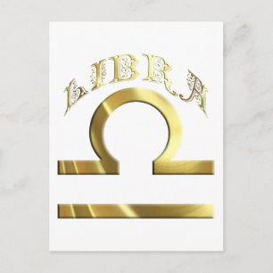 Gold Libra Symbol Astrology Zodiac Briefkaart