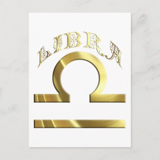 Gold Libra Symbol Astrology Zodiac Briefkaart (Voorkant)