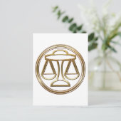 Gold Libra Zodiac Scales Astrology Sign Briefkaart (Staand voorkant)