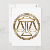Gold Libra Zodiac Scales Astrology Sign Briefkaart (Voorkant / Achterkant)