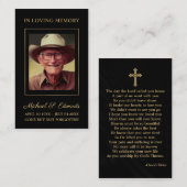 Gold liefhebbend geheugensympathie begrafenisdank visitekaartje (Voorkant / Achterkant)