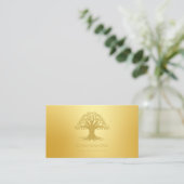 Gold Life Tree Yoga Instructor Visitekaartje (Staand voorkant)