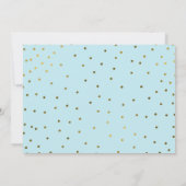 Gold & Light Blue Modern Het is een Boy Baby showe Kaart (Achterkant)