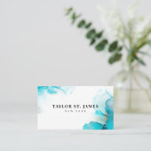 Gold Light Blue Painter Professional Bus Visitekaartje (Staand voorkant)