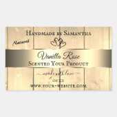 Gold Light Brown Wood Grain Product Labels hart (Voorkant)