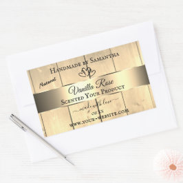 Gold Light Brown Wood Grain Product Labels hart