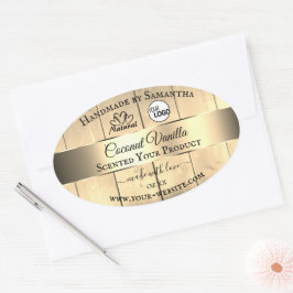 Gold Light Brown Wood Grain Product Labels Logo