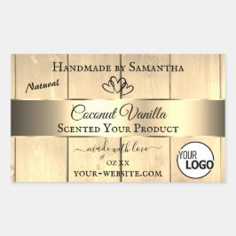 Gold Light Brown Wood Grain Product Labels Logo