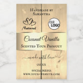 Gold Light Brown Wood Grain Product Labels Logo Voedselcontainer Etiket (Enkel label)