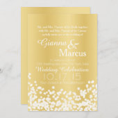 Gold Light Effect bruiloft Kaart (Voorkant / Achterkant)