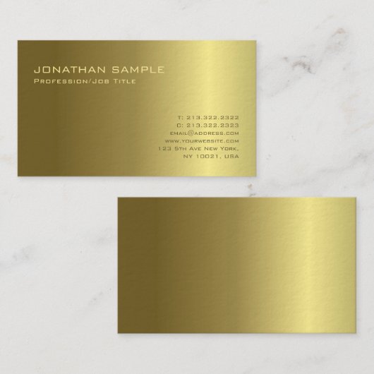 Gold Light en Shadow Elegant Design Luxe Elite Visitekaartje (Voorkant / Achterkant)