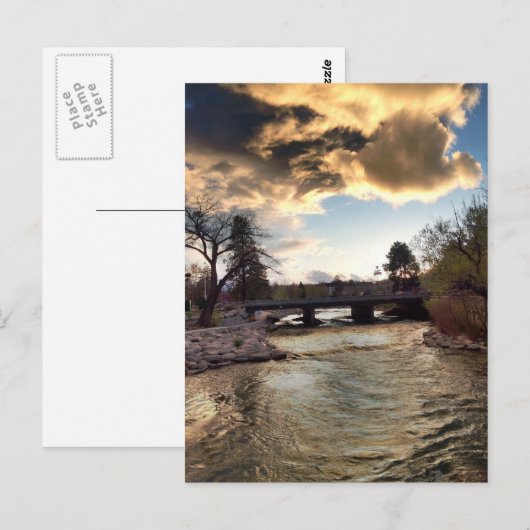 Gold Light op de Truckee River Briefkaart (Voorkant / Achterkant)