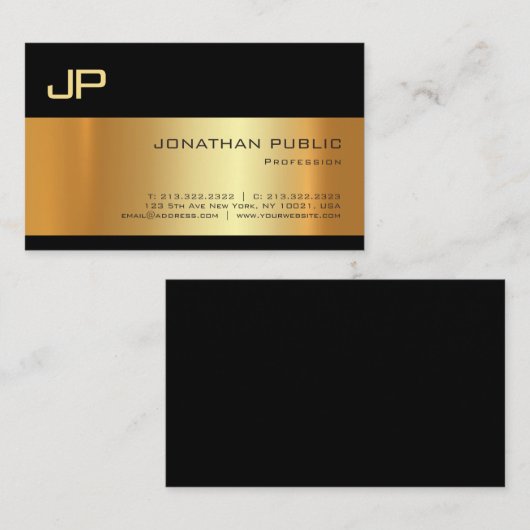Gold Light Shadow Professional Elegant Plain Visitekaartje (Voorkant / Achterkant)