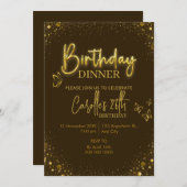 Gold Light Verjaardagsdiner Kaart (Voorkant / Achterkant)