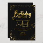 Gold Light Verjaardagsdiner Kaart (Voorkant / Achterkant)