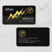 Gold Lightning Powers Letter-e Electric Visitekaartje (Voorkant / Achterkant)