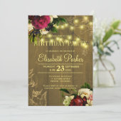 Gold Lights Hout Bloemen Herfst herfst verjaardags Kaart (Staand voorkant)