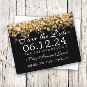 Gold Lights legant Wedding Save the Date Aankondigingskaart