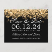 Gold Lights legant Wedding Save the Date Aankondigingskaart (Voorkant)