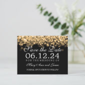 Gold Lights legant Wedding Save the Date Aankondigingskaart (Staand voorkant)