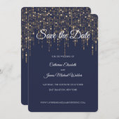 Gold Lights, Midnight Blue, Bewaar de datum Kaart (Voorkant / Achterkant)