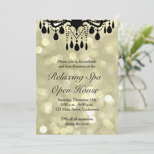 Gold Lights Open House Kaart (Staand voorkant)