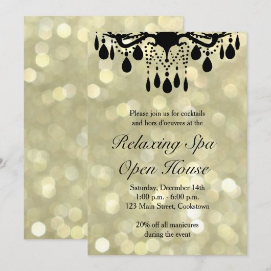 Gold Lights Open House Kaart (Voorkant / Achterkant)