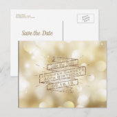 Gold Lights Save the Date Elegant Verjaardagsfeest Aankondigingskaart (Voorkant / Achterkant)