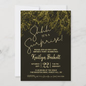 Gold Lights Surprise Birthday party Kaart (Voorkant)