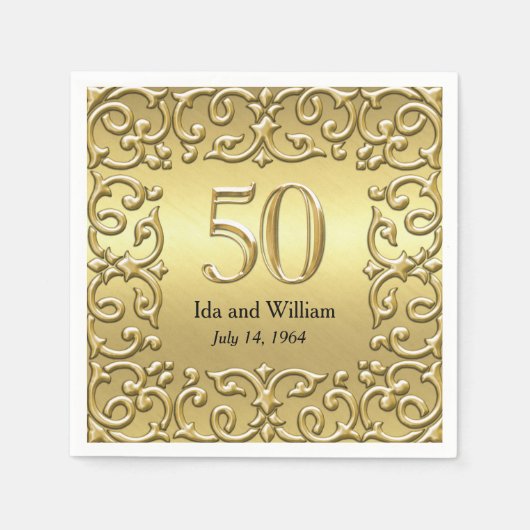  Gold Lijst 50e Jubileum Servet (Voorkant)