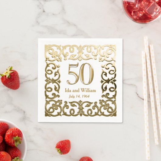  Gold Lijst 50e Jubileum Servetten (Insitu)