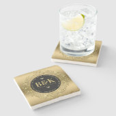 Gold Lijst 50th Wedding Jubileum Sjabloon Stenen Onderzetter (Zijkant)