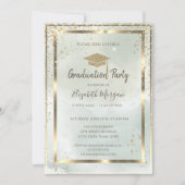 Gold Lijst Afstudeerder Pet Waterverf Groen Afstud Kaart (Voorkant)