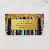 Gold Lijst Artistic Pattern | Glitter Drip (goudgl Visitekaartje (Achterkant)