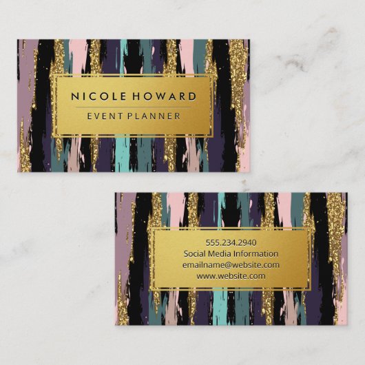 Gold Lijst Artistic Pattern Visitekaartje (Voorkant / Achterkant)