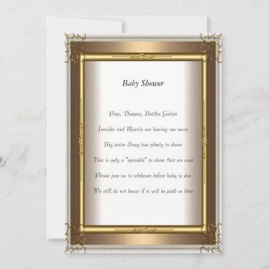 Gold Lijst Baby shower partij goud Kaart (Voorkant)