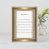 Gold Lijst Baby shower partij goud Kaart (Staand voorkant)