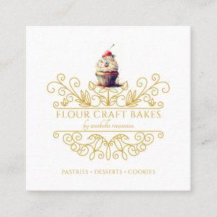 Gold Lijst Bakery Baker's Logo Visitekaartje