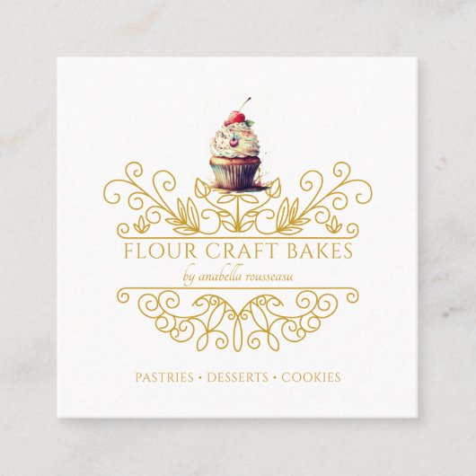 Gold Lijst Bakery Baker's Logo Visitekaartje (Voorkant)