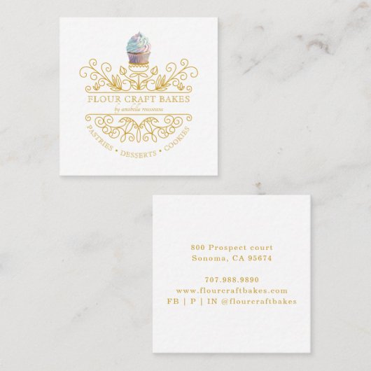 Gold Lijst Bakery Baker's Logo Visitekaartje (Voorkant / Achterkant)