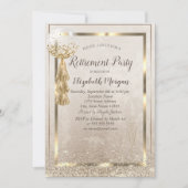 Gold Lijst ballon, Glass Confetti Retirement Kaart (Voorkant)