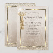 Gold Lijst ballon, Glass Confetti Retirement Kaart (Voorkant / Achterkant)