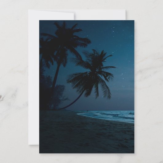 Gold Lijst Beach Sunset 50e verjaardag Kaart (Achterkant)