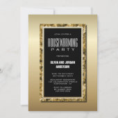 Gold Lijst Black Housewarming Party Kaart (Voorkant)