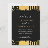 Gold Lijst Black Wedding Kaart (Voorkant)