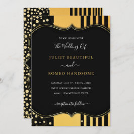 Gold Lijst Black Wedding Kaart