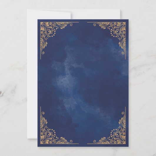 Gold Lijst  Blauw Islamitisch Weduwschap Kaart (Achterkant)