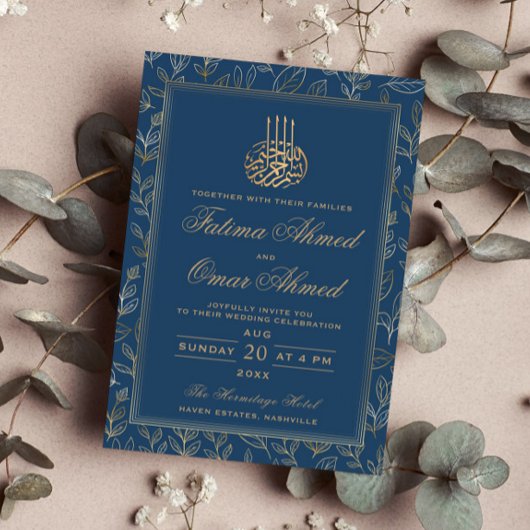 Gold Lijst  Blauw Islamitisch Weduwschap Kaart