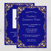 Gold Lijst Blue Afstuderen Kaart (Voorkant / Achterkant)